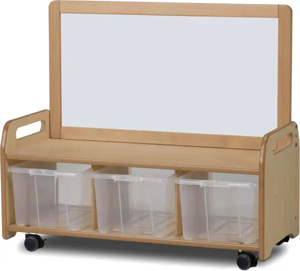 Millhouse Mobile Low Magnetic Storage Unit with 3 Clear Tubs