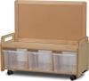 Millhouse Mobile Low Display Storage Unit with 3 Clear Tubs