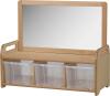 Millhouse Low Mirror Storage Unit with 3 Clear Tubs