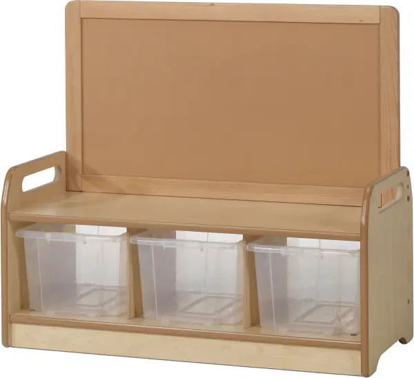 Millhouse Low Display Storage Unit with 3 Clear Tubs