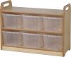 Millhouse Shelf Unit with Display/Mirror Back & 6 Clear Tubs