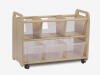 Millhouse Mobile Clear View Storage Unit with 3 Clear Tubs