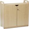 Millhouse Lockable Storage Cupboard with Display & Mirror Back