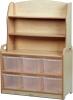 Millhouse Welsh Dresser Display Storage with 6 Clear Tubs