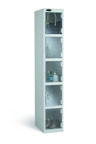 Probe Five Compartment Clear Door Single Nest Locker - 1780 x 305 x 305mm