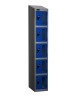 Probe Five Compartment Vision Panel Nest of Two Lockers - 1780 x 610 x 305mm - Blue (Similar to RAL 5019)