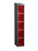 Probe Five Compartment Vision Panel Nest of Two Lockers - 1780 x 610 x 305mm - Red (Similar to BS 04 E53)