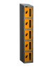 Probe Five Compartment Vision Panel Nest of Two Lockers - 1780 x 610 x 305mm - Yellow (RAL 1004)