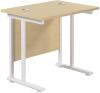 TC Twin Upright Rectangular Desk with Twin Cantilever Legs - 800mm x 600mm - Maple (8-10 Week lead time)