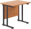 TC Twin Upright Rectangular Desk with Twin Cantilever Legs - 800mm x 600mm - Beech