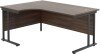 TC Twin Leg Corner Desk 1600 x 1200mm - Dark Walnut (8-10 Week lead time)