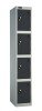 Probe 4 Door Single Steel Locker - 1780 x 305 x 305mm - Black (RAL 9004)