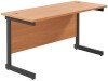 TC Single Upright Rectangular Desk with Single Cantilever Legs - 1200mm x 600mm - Beech