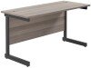 TC Single Upright Rectangular Desk with Single Cantilever Legs - 1200mm x 600mm - Grey Oak