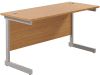 TC Single Upright Rectangular Desk with Single Cantilever Legs - 1200mm x 600mm - Nova Oak