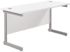 TC Single Upright Rectangular Desk with Single Cantilever Legs - 1200mm x 600mm - White