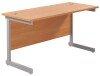 TC Single Upright Rectangular Desk with Single Cantilever Legs - 1400mm x 600mm - Beech