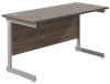 TC Single Upright Rectangular Desk with Single Cantilever Legs - 1400mm x 600mm - Dark Walnut (8-10 Week lead time)