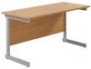 TC Single Upright Rectangular Desk with Single Cantilever Legs - 1400mm x 600mm - Nova Oak