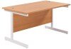 TC Single Upright Rectangular Desk with Single Cantilever Legs - 1400mm x 800mm - Beech
