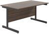 TC Single Upright Rectangular Desk with Single Cantilever Legs - 1400mm x 800mm - Dark Walnut (8-10 Week lead time)