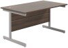 TC Single Upright Rectangular Desk with Single Cantilever Legs - 1400mm x 800mm - Dark Walnut (8-10 Week lead time)