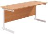 TC Single Upright Rectangular Desk with Single Cantilever Legs - 1600mm x 600mm - Beech