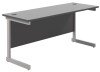 TC Single Upright Rectangular Desk with Single Cantilever Legs - 1800mm x 600mm - Black