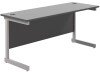 TC Single Upright Rectangular Desk with Single Cantilever Legs - 1600mm x 600mm - Black