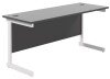 TC Single Upright Rectangular Desk with Single Cantilever Legs - 1800mm x 600mm - Black