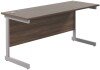 TC Single Upright Rectangular Desk with Single Cantilever Legs - 1600mm x 600mm - Dark Walnut (8-10 Week lead time)