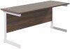 TC Single Upright Rectangular Desk with Single Cantilever Legs - 1600mm x 600mm - Dark Walnut (8-10 Week lead time)