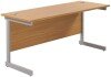 TC Single Upright Rectangular Desk with Single Cantilever Legs - 1600mm x 600mm - Nova Oak