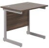 TC Single Upright Rectangular Desk with Single Cantilever Legs - 800mm x 600mm - Dark Walnut (8-10 Week lead time)