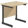 TC Single Upright Rectangular Desk with Single Cantilever Legs - 800mm x 600mm - Maple (8-10 Week lead time)