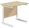 TC Single Upright Rectangular Desk with Single Cantilever Legs - 800mm x 600mm - Maple (8-10 Week lead time)