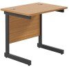 TC Single Upright Rectangular Desk with Single Cantilever Legs - 800mm x 600mm - Nova Oak