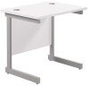 TC Single Upright Rectangular Desk with Single Cantilever Legs - 800mm x 600mm - White