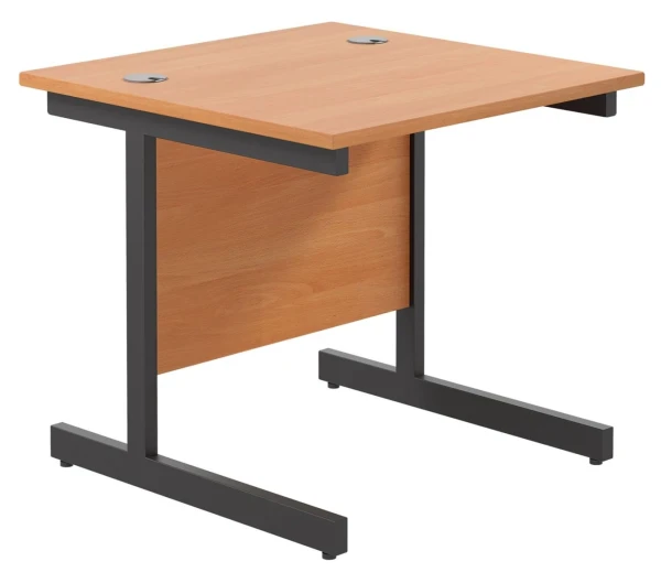 TC Single Upright Rectangular Desk with Single Cantilever Legs - 800mm x 800mm - Beech