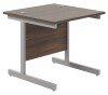 TC Single Upright Rectangular Desk with Single Cantilever Legs - 800mm x 800mm - Dark Walnut (8-10 Week lead time)