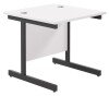 TC Single Upright Rectangular Desk with Single Cantilever Legs - 800mm x 800mm - White