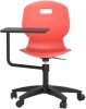 Arc Swivel Fixed Chair with Arm Tablet - 820-890mm Seat Height - Coral