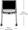 KI Grafton 4 Leg Chair - Castors