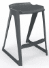 Spaceforme EN One Skidbase Low Back Stool - 610mm - Night Grey