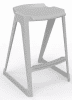 Spaceforme EN One Skidbase Low Back Stool - 610mm - Cool Grey