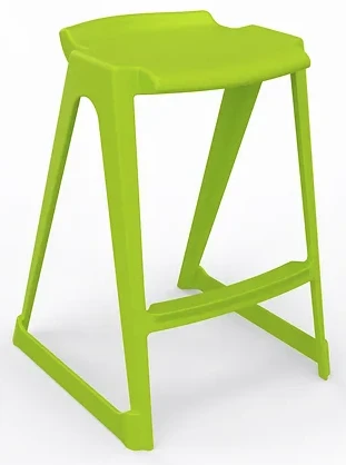 Spaceforme EN One Skidbase Low Back Stool - 685mm - Lime Green