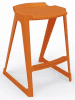 Spaceforme EN One Skidbase Low Back Stool - 685mm - Mandarin Orange