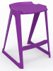 Spaceforme EN One Skidbase Low Back Stool - 685mm - Velvet Purple