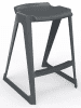 Spaceforme EN One Skidbase Low Back Stool - 685mm - Night Grey