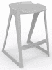 Spaceforme EN One Skidbase Low Back Stool - 685mm - Cool Grey